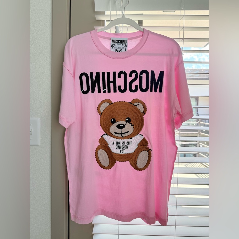 Moschino pink inside out teddy bear T shirt